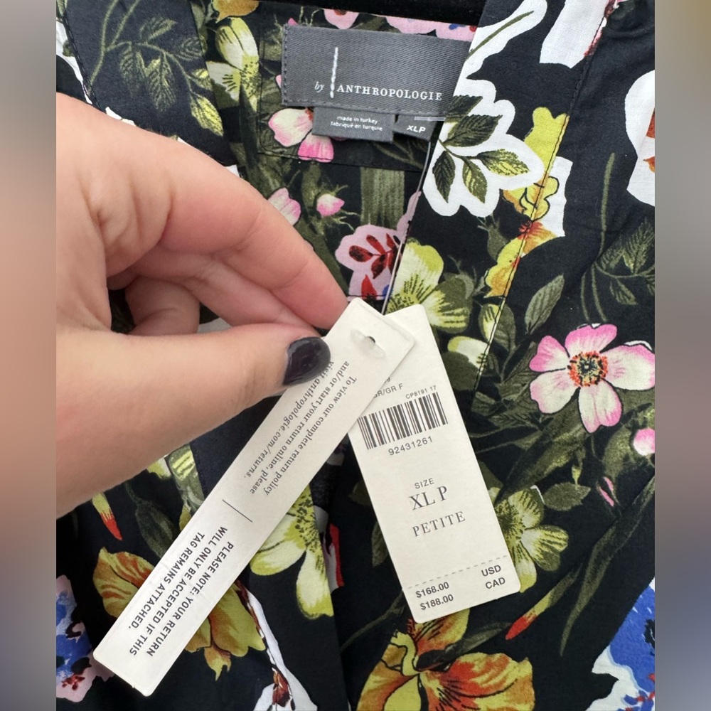 Anthropologie Black Floral Maxi Dress - Picture 5 of 6